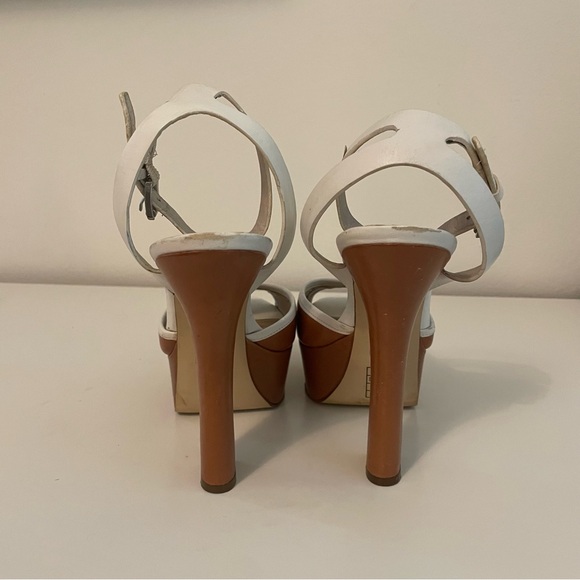 MICHAEL KORS Adria Ankle-Strap Camel High Heels. Acceptable Condition Size 8 1/2 - Picture 4 of 6